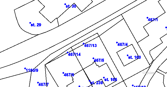 Parcela st. 467/13 v KÚ Sytno, Katastrální mapa