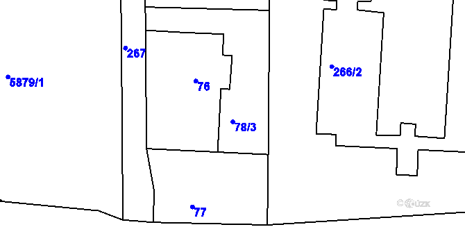 Parcela st. 78/3 v KÚ Šafov, Katastrální mapa