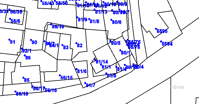 Parcela st. 81/2 v KÚ Šafov, Katastrální mapa