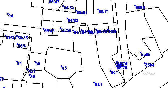 Parcela st. 81/8 v KÚ Šafov, Katastrální mapa