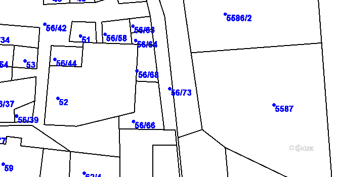 Parcela st. 56/73 v KÚ Šafov, Katastrální mapa