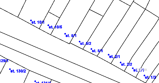 Parcela st. 5/2 v KÚ Šakvice, Katastrální mapa