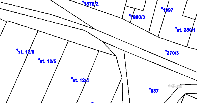 Parcela st. 12/7 v KÚ Šakvice, Katastrální mapa