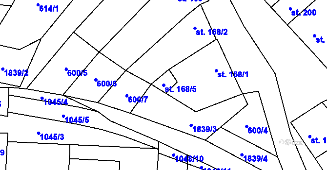Parcela st. 168/5 v KÚ Šakvice, Katastrální mapa