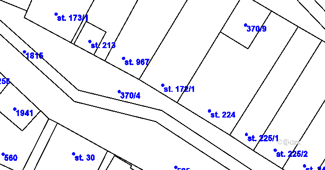 Parcela st. 172/1 v KÚ Šakvice, Katastrální mapa