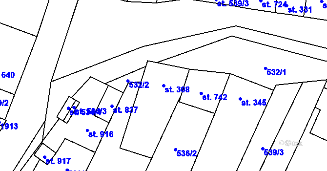 Parcela st. 308 v KÚ Šakvice, Katastrální mapa
