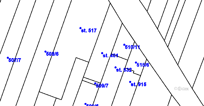 Parcela st. 401 v KÚ Šakvice, Katastrální mapa