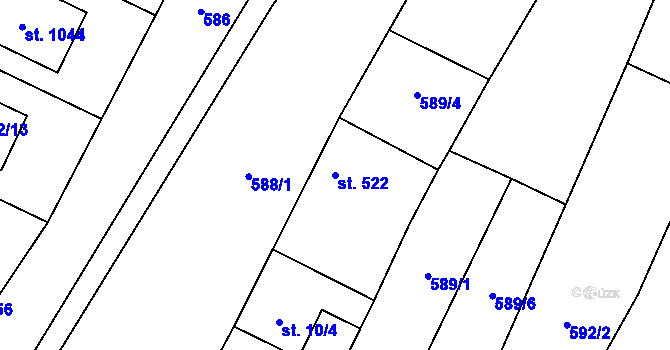 Parcela st. 522 v KÚ Šakvice, Katastrální mapa