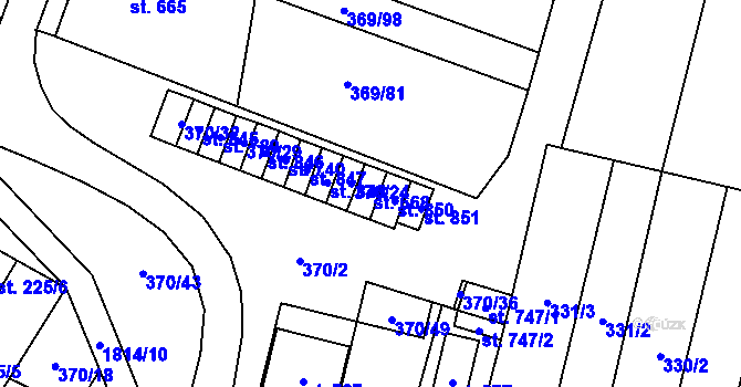 Parcela st. 668 v KÚ Šakvice, Katastrální mapa