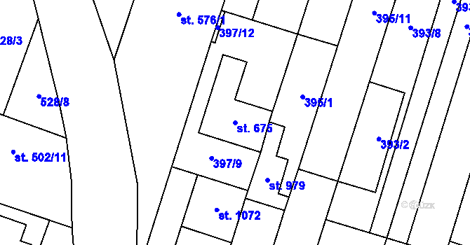 Parcela st. 675 v KÚ Šakvice, Katastrální mapa