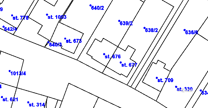 Parcela st. 676 v KÚ Šakvice, Katastrální mapa