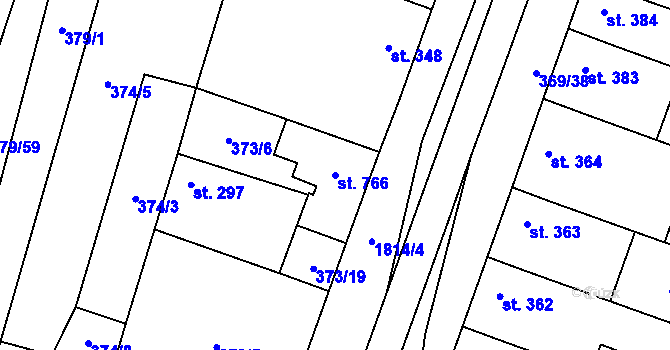 Parcela st. 766 v KÚ Šakvice, Katastrální mapa