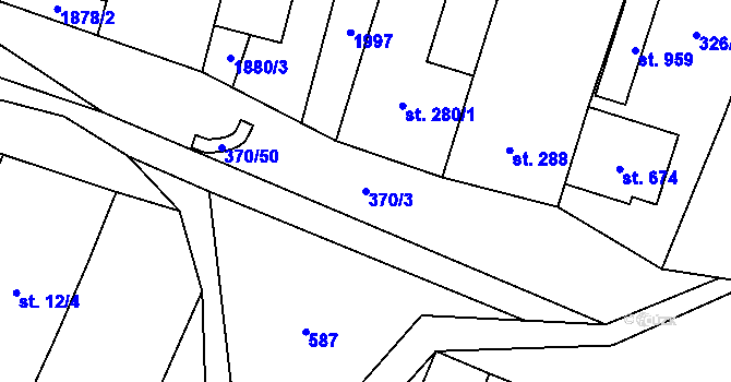 Parcela st. 370/3 v KÚ Šakvice, Katastrální mapa