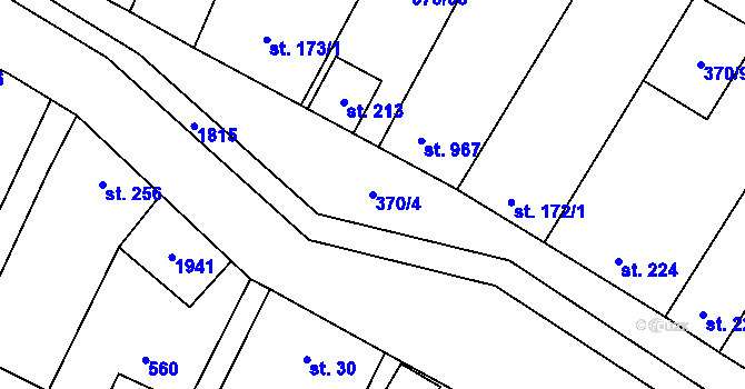 Parcela st. 370/4 v KÚ Šakvice, Katastrální mapa