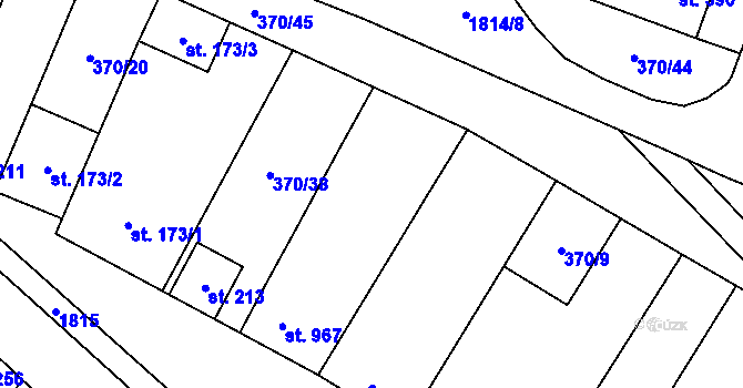 Parcela st. 370/15 v KÚ Šakvice, Katastrální mapa