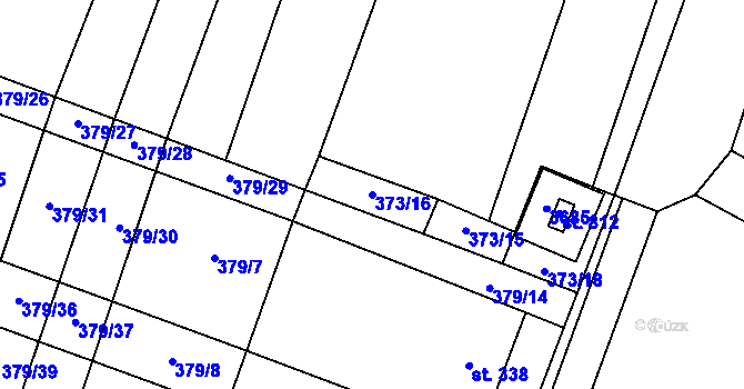 Parcela st. 373/16 v KÚ Šakvice, Katastrální mapa