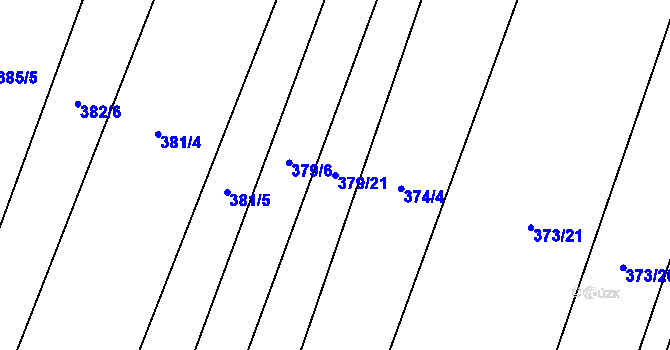 Parcela st. 379/21 v KÚ Šakvice, Katastrální mapa