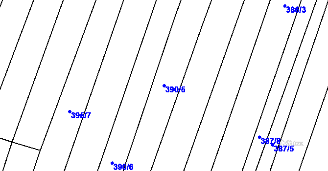 Parcela st. 390/5 v KÚ Šakvice, Katastrální mapa