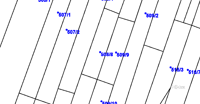 Parcela st. 508/8 v KÚ Šakvice, Katastrální mapa