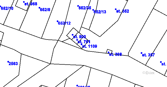 Parcela st. 650/6 v KÚ Šakvice, Katastrální mapa