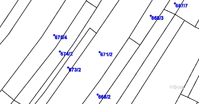 Parcela st. 671/2 v KÚ Šakvice, Katastrální mapa