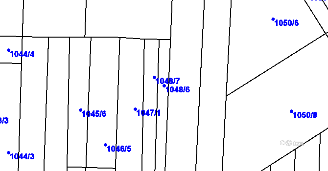 Parcela st. 1048/6 v KÚ Šakvice, Katastrální mapa