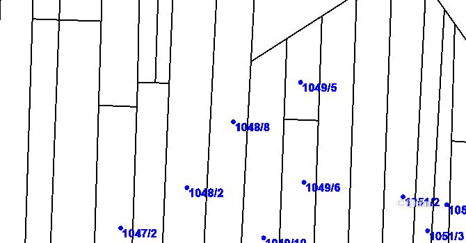 Parcela st. 1048/8 v KÚ Šakvice, Katastrální mapa