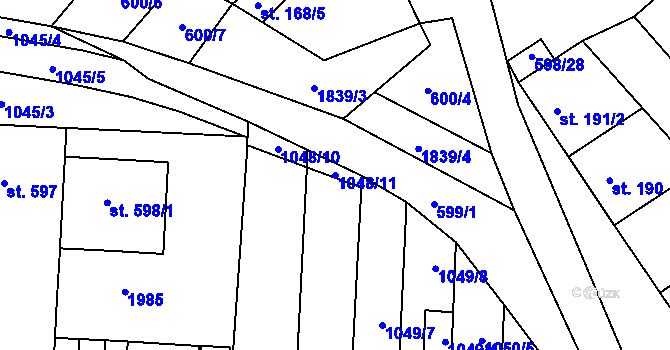 Parcela st. 1048/11 v KÚ Šakvice, Katastrální mapa