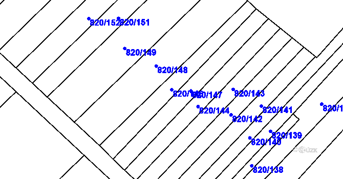 Parcela st. 820/146 v KÚ Šakvice, Katastrální mapa