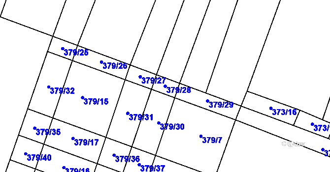Parcela st. 379/28 v KÚ Šakvice, Katastrální mapa