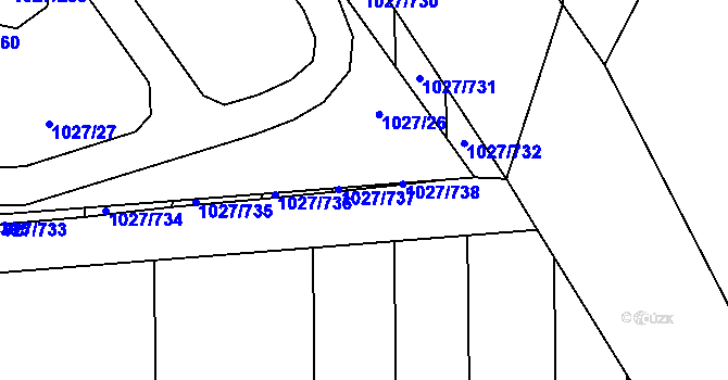 Parcela st. 1027/383 v KÚ Šakvice, Katastrální mapa