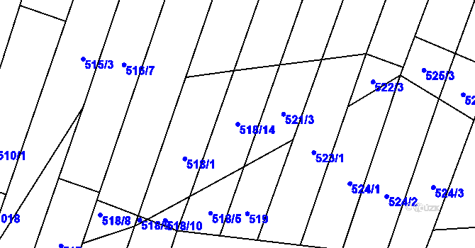 Parcela st. 518/14 v KÚ Šakvice, Katastrální mapa