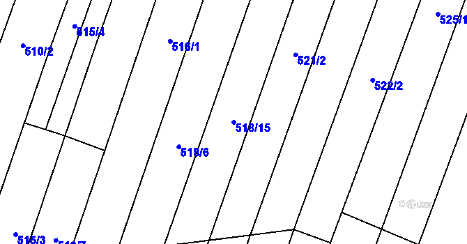 Parcela st. 518/15 v KÚ Šakvice, Katastrální mapa