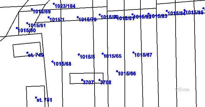 Parcela st. 1015/65 v KÚ Šakvice, Katastrální mapa