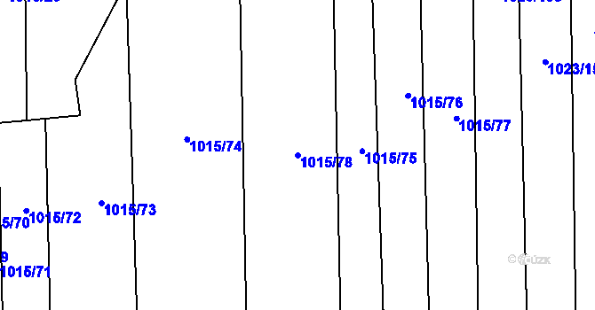 Parcela st. 1015/78 v KÚ Šakvice, Katastrální mapa