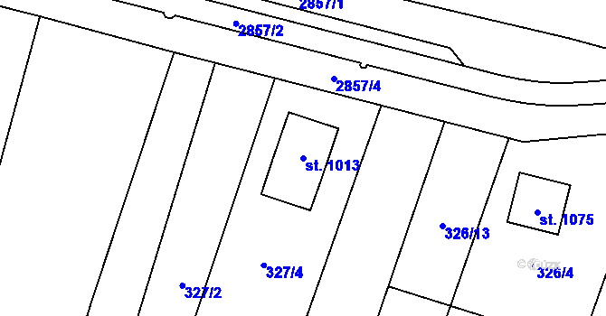Parcela st. 1013 v KÚ Šakvice, Katastrální mapa
