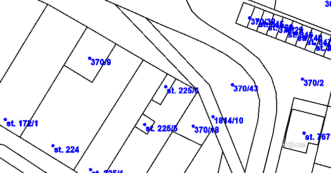 Parcela st. 225/6 v KÚ Šakvice, Katastrální mapa