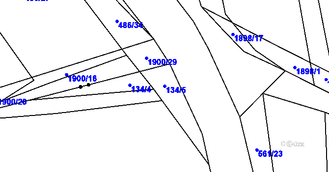 Parcela st. 134/5 v KÚ Šalmanovice, Katastrální mapa