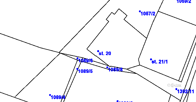 Parcela st. 20 v KÚ Šalmanovice, Katastrální mapa