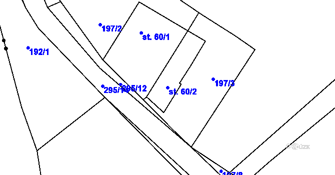 Parcela st. 60/2 v KÚ Šalmanovice, Katastrální mapa