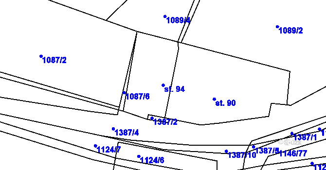 Parcela st. 94 v KÚ Šalmanovice, Katastrální mapa