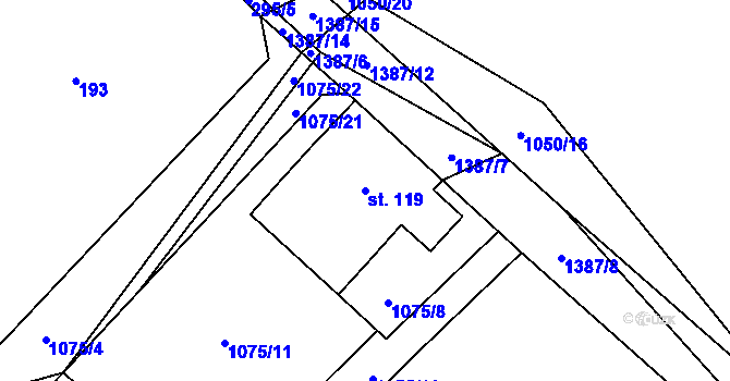 Parcela st. 119 v KÚ Šalmanovice, Katastrální mapa