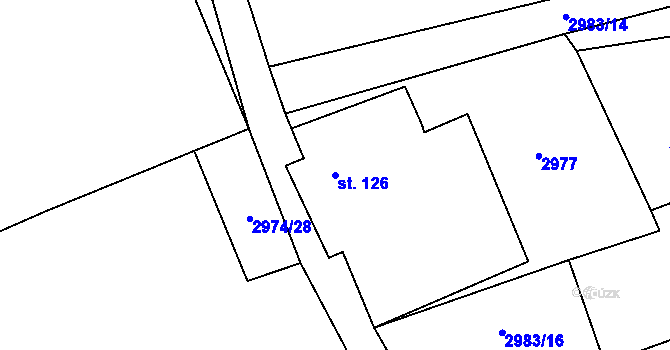 Parcela st. 126 v KÚ Šalmanovice, Katastrální mapa