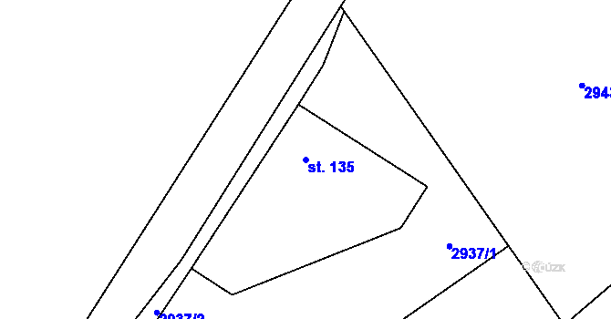 Parcela st. 135 v KÚ Šalmanovice, Katastrální mapa