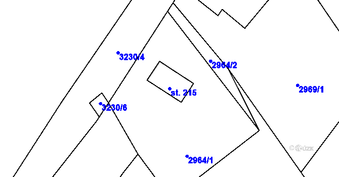 Parcela st. 215 v KÚ Šalmanovice, Katastrální mapa