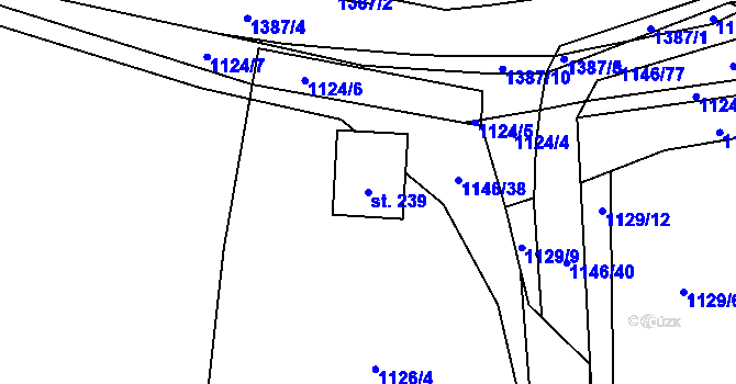 Parcela st. 239 v KÚ Šalmanovice, Katastrální mapa