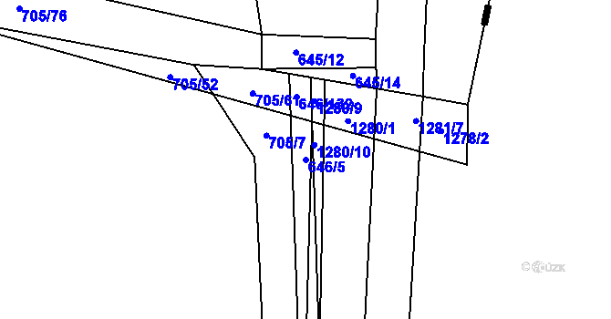 Parcela st. 646/5 v KÚ Šalmanovice, Katastrální mapa