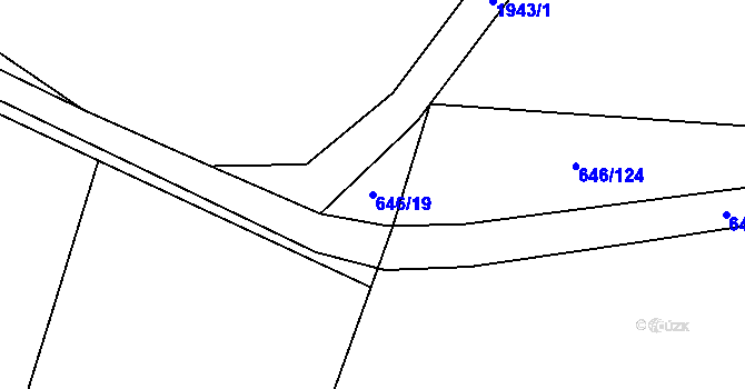 Parcela st. 646/19 v KÚ Šalmanovice, Katastrální mapa