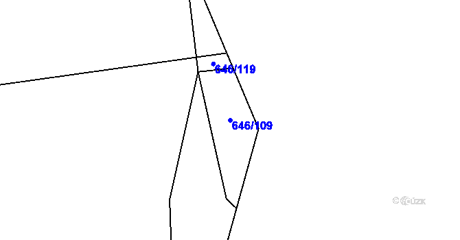 Parcela st. 646/109 v KÚ Šalmanovice, Katastrální mapa