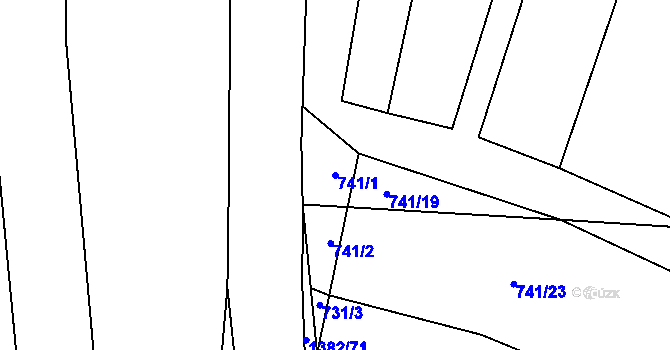 Parcela st. 741/1 v KÚ Šalmanovice, Katastrální mapa